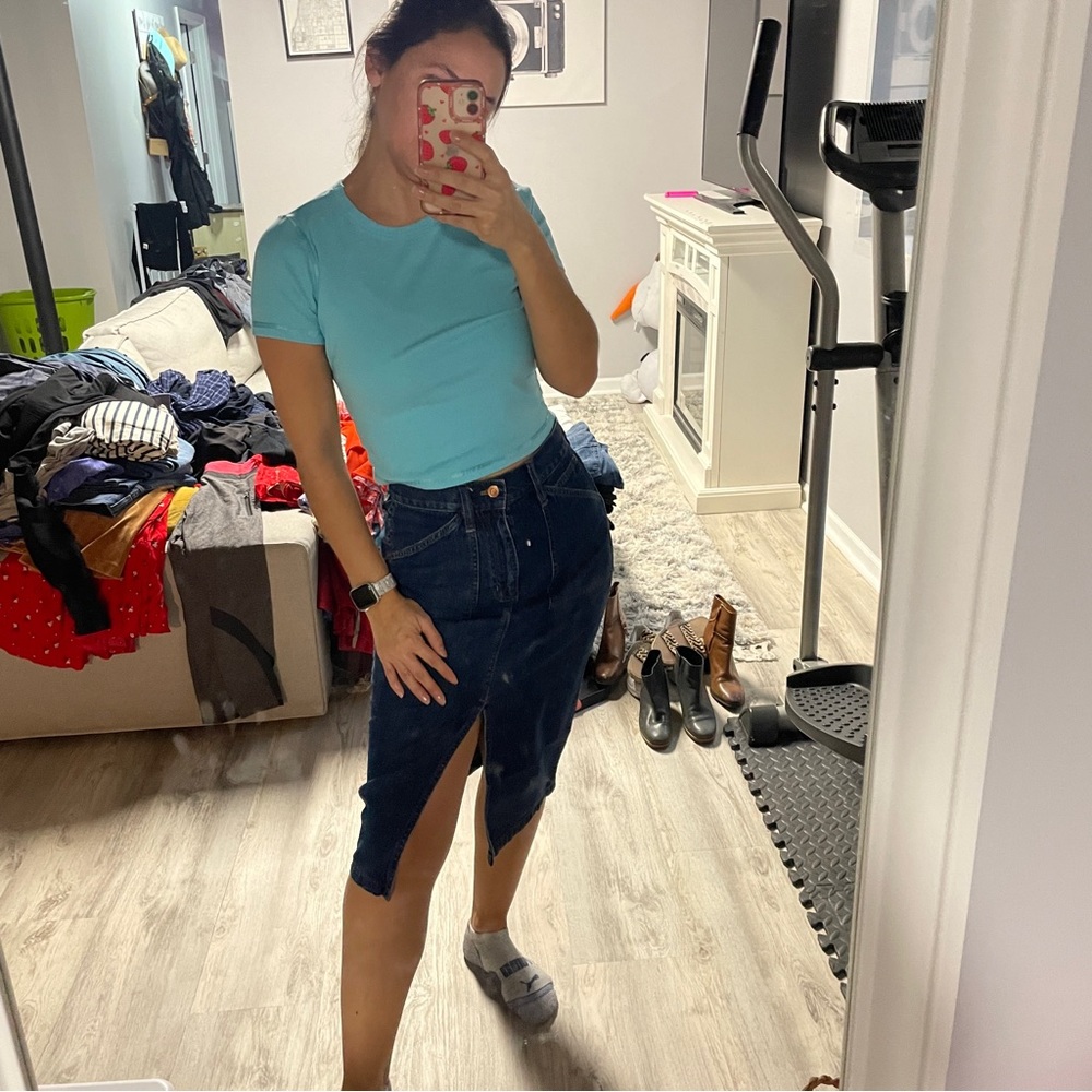 J Crew Denim Skirt - Picture 2 of 5
